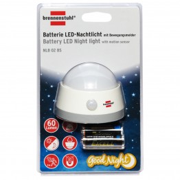 Battery LED Night Light NLB 02 BS with PIR sensor and push switch