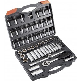 3/8'' Socket wrench set HR High Resistance with 61 pieces in plastic case -192399