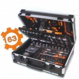 Complete Mechanical Tool box suitcase with assortment of 163 general maintenance tools, 2056E